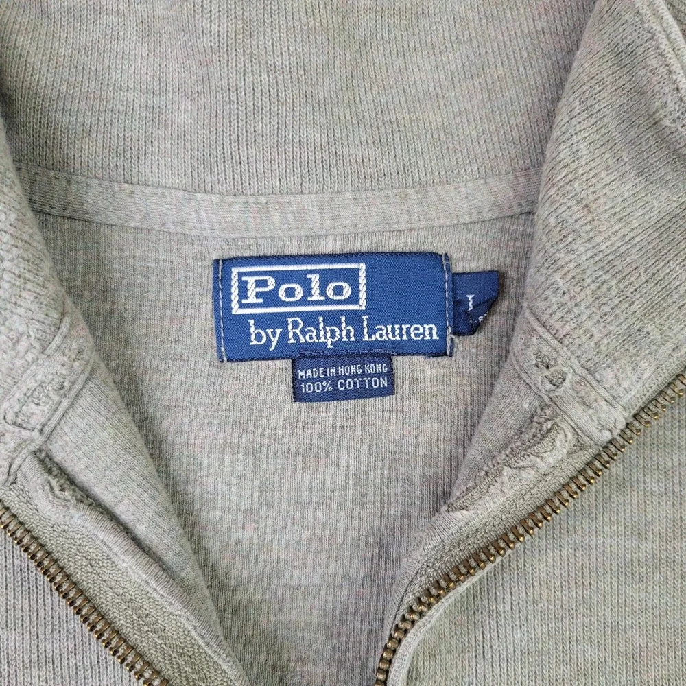 Polo Ralph Lauren 1/4 Zip Pullover Sweater Mens L Green Mock Neck Preppy Pony